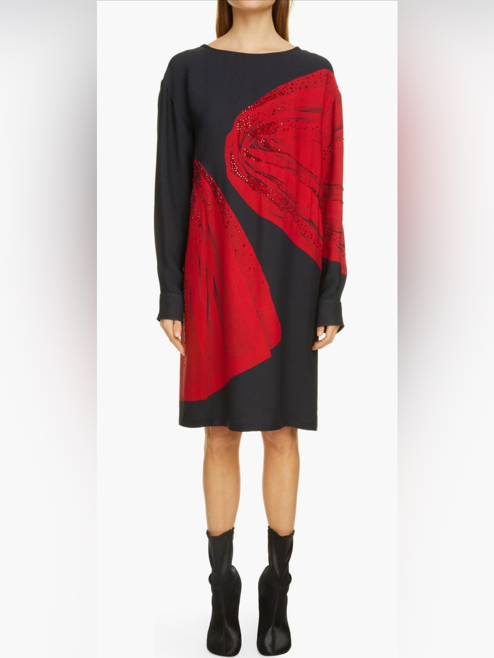 NWT $2,475 Dries Van Noten Duzco Drape Print
Crystal Embellished  Shift Dress